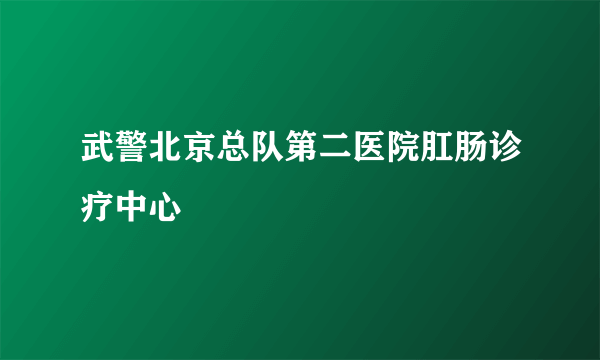 武警北京总队第二医院肛肠诊疗中心