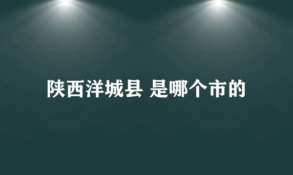 陕西洋城县 是哪个市的