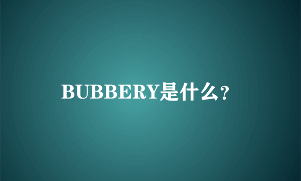 BUBBERY是什么？