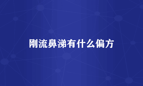 刚流鼻涕有什么偏方
