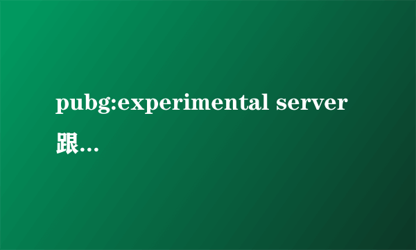 pubg:experimental server跟Test server要不要下载的