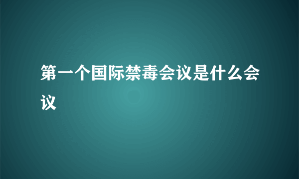 第一个国际禁毒会议是什么会议