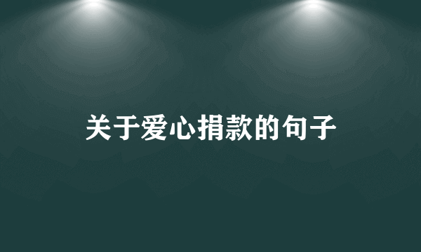 关于爱心捐款的句子