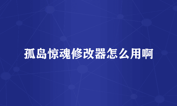 孤岛惊魂修改器怎么用啊