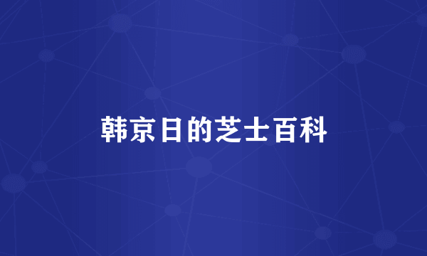 韩京日的芝士百科