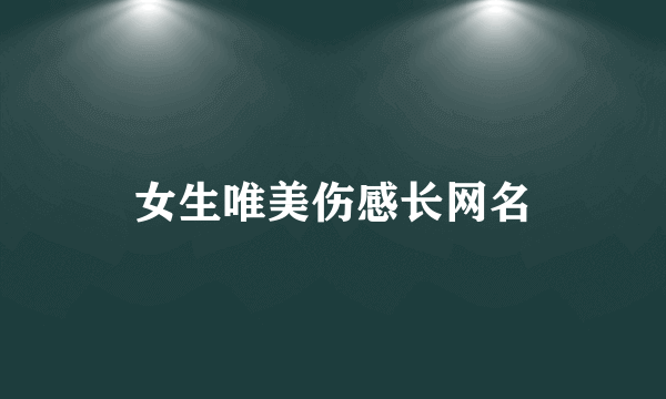 女生唯美伤感长网名