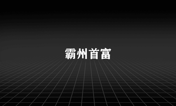 霸州首富