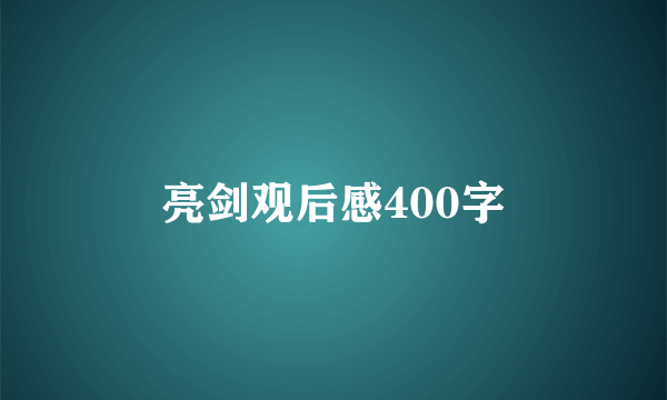亮剑观后感400字