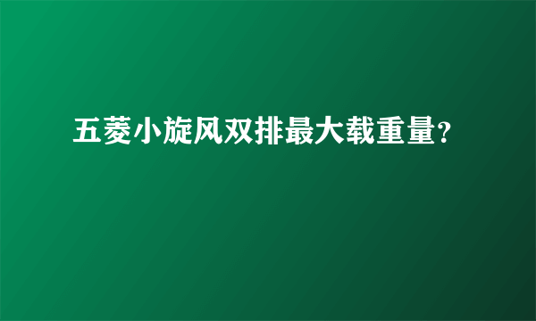 五菱小旋风双排最大载重量？