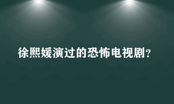 徐熙媛演过的恐怖电视剧？