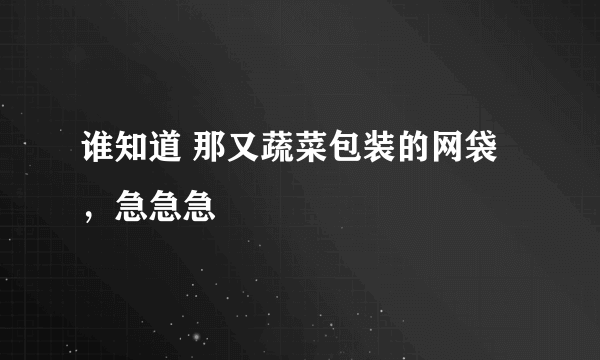 谁知道 那又蔬菜包装的网袋，急急急
