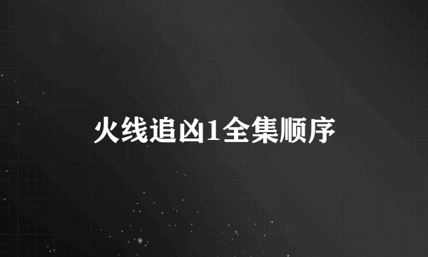 火线追凶1全集顺序