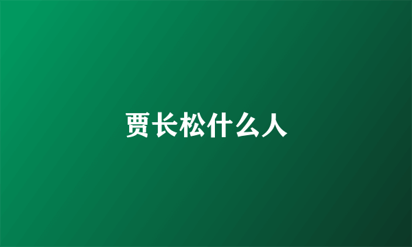 贾长松什么人