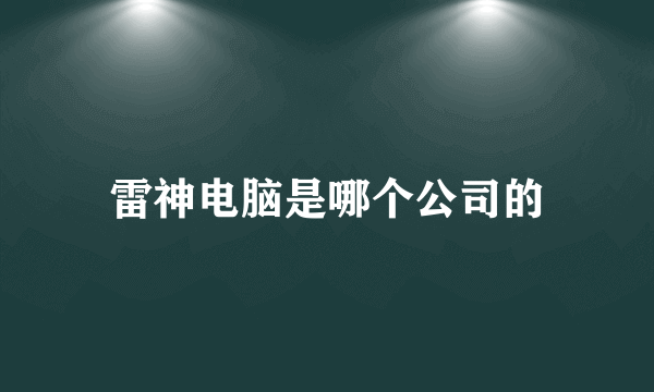 雷神电脑是哪个公司的