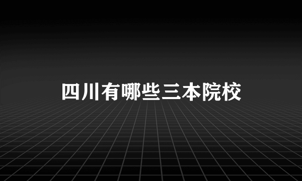 四川有哪些三本院校