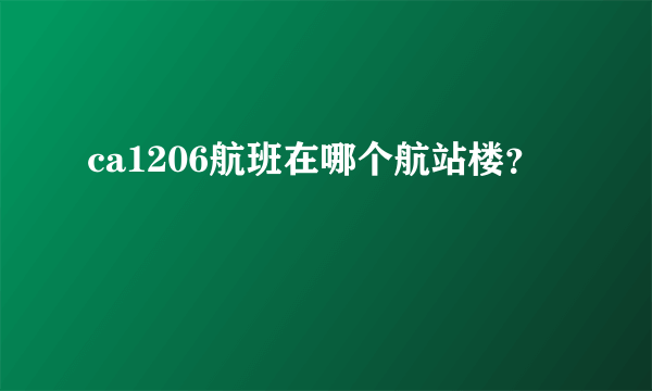 ca1206航班在哪个航站楼？