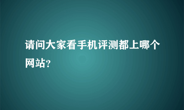 请问大家看手机评测都上哪个网站？