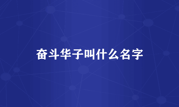 奋斗华子叫什么名字