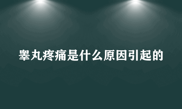 睾丸疼痛是什么原因引起的