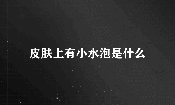 皮肤上有小水泡是什么