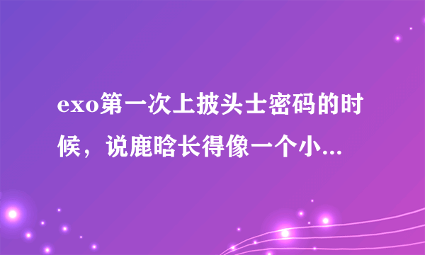 exo第一次上披头士密码的时候，说鹿晗长得像一个小孩子，后来就有一个小孩子的照片冒出来，那个小宝贝