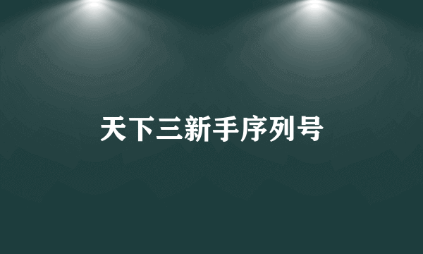 天下三新手序列号