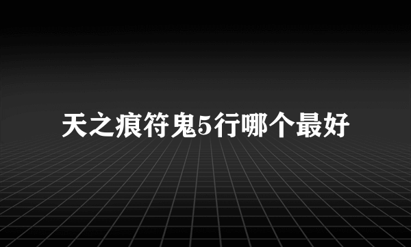 天之痕符鬼5行哪个最好