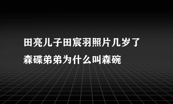 田亮儿子田宸羽照片几岁了 森碟弟弟为什么叫森碗