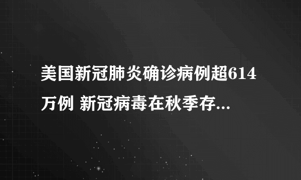 美国新冠肺炎确诊病例超614万例 新冠病毒在秋季存活时间会更长吗