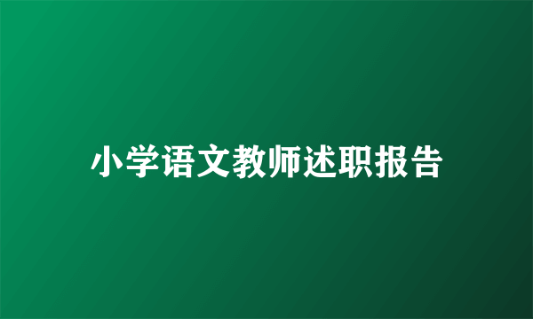 小学语文教师述职报告