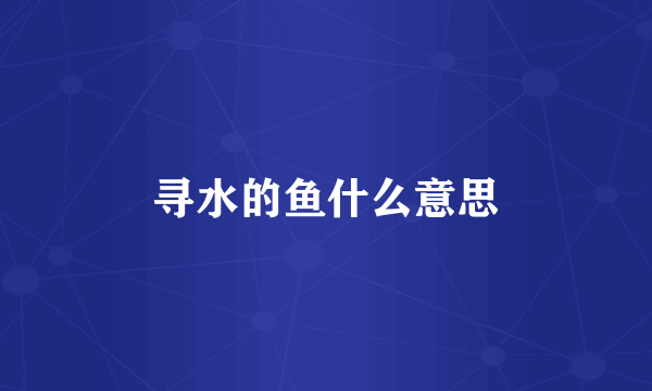 寻水的鱼什么意思