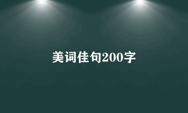 美词佳句200字