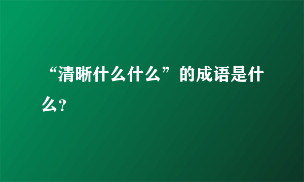 “清晰什么什么”的成语是什么？
