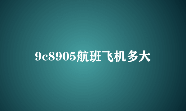 9c8905航班飞机多大