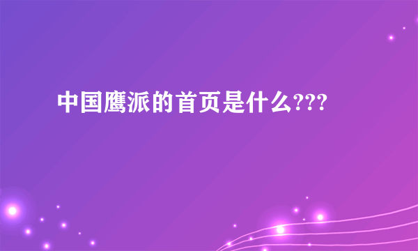 中国鹰派的首页是什么???