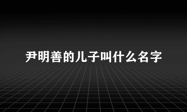 尹明善的儿子叫什么名字