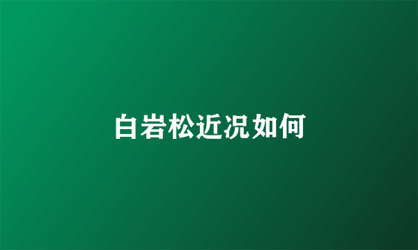 白岩松近况如何