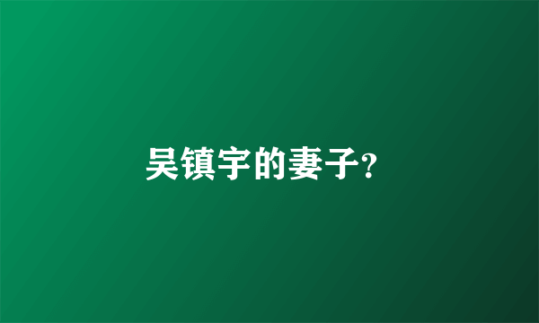 吴镇宇的妻子？