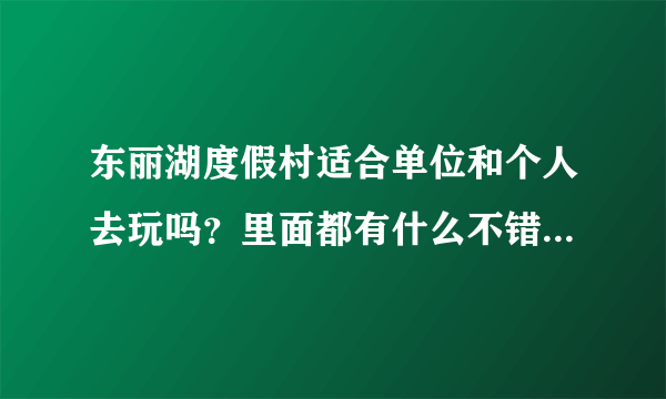 东丽湖度假村适合单位和个人去玩吗？里面都有什么不错的休闲娱乐项目呢？