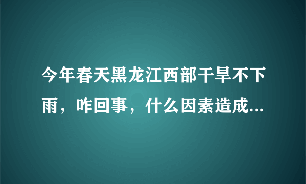 今年春天黑龙江西部干旱不下雨，咋回事，什么因素造成的，并展望一下全年的天气情况？
