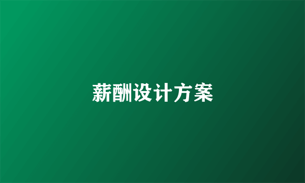 薪酬设计方案