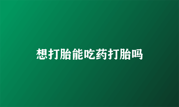 想打胎能吃药打胎吗