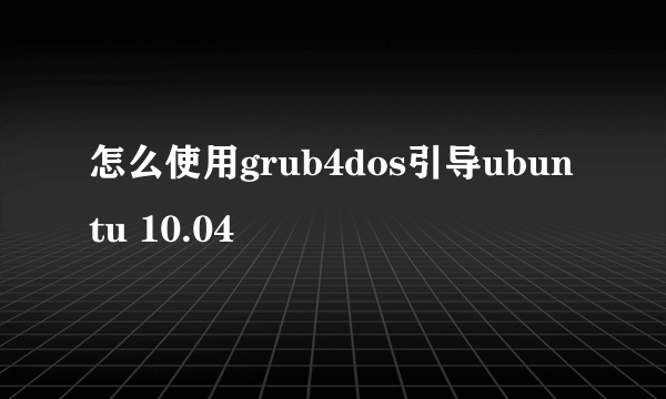 怎么使用grub4dos引导ubuntu 10.04