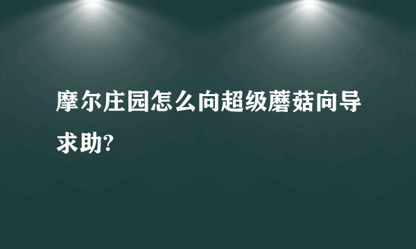 摩尔庄园怎么向超级蘑菇向导求助?