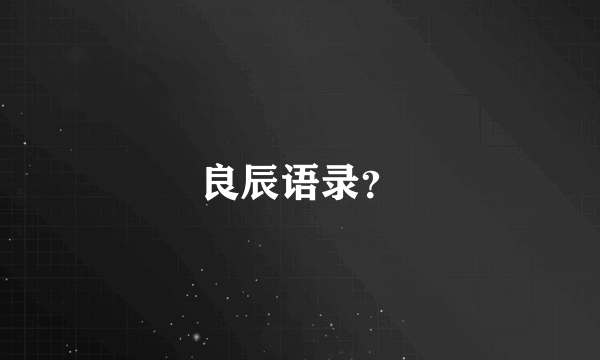 良辰语录？