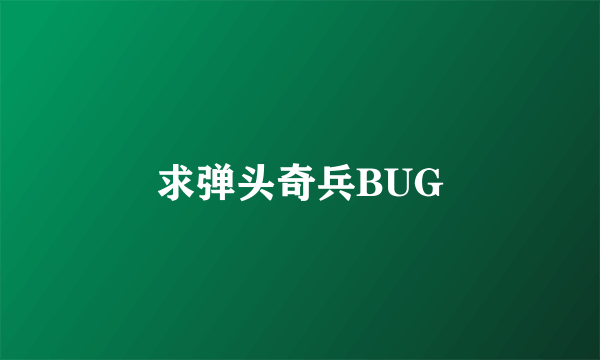 求弹头奇兵BUG