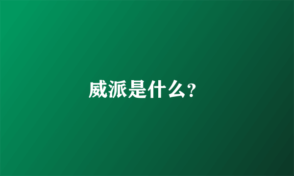 威派是什么？
