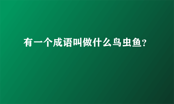 有一个成语叫做什么鸟虫鱼？