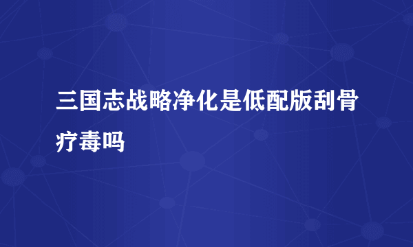 三国志战略净化是低配版刮骨疗毒吗