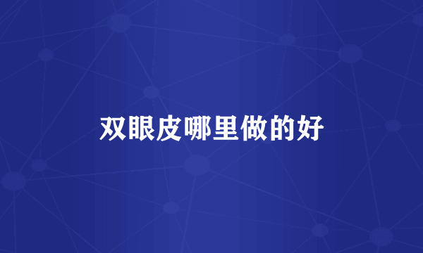 双眼皮哪里做的好